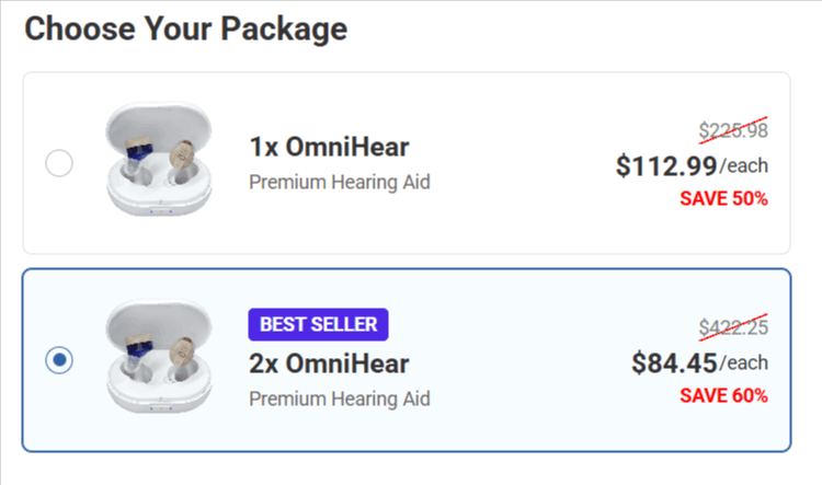 Omnihear hearing aids Price